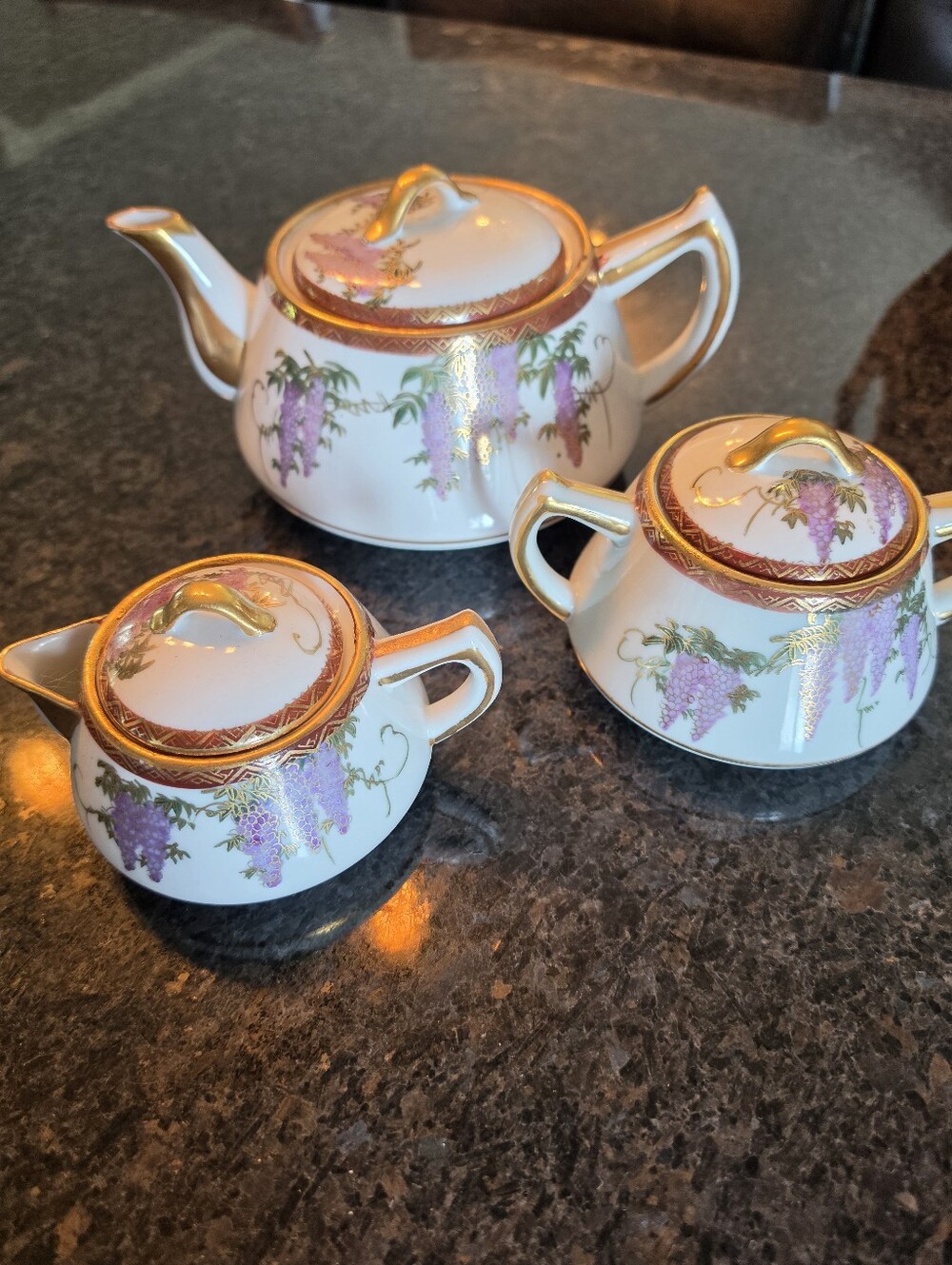 1950s Soko Porcelain Wisteria Tea Set
